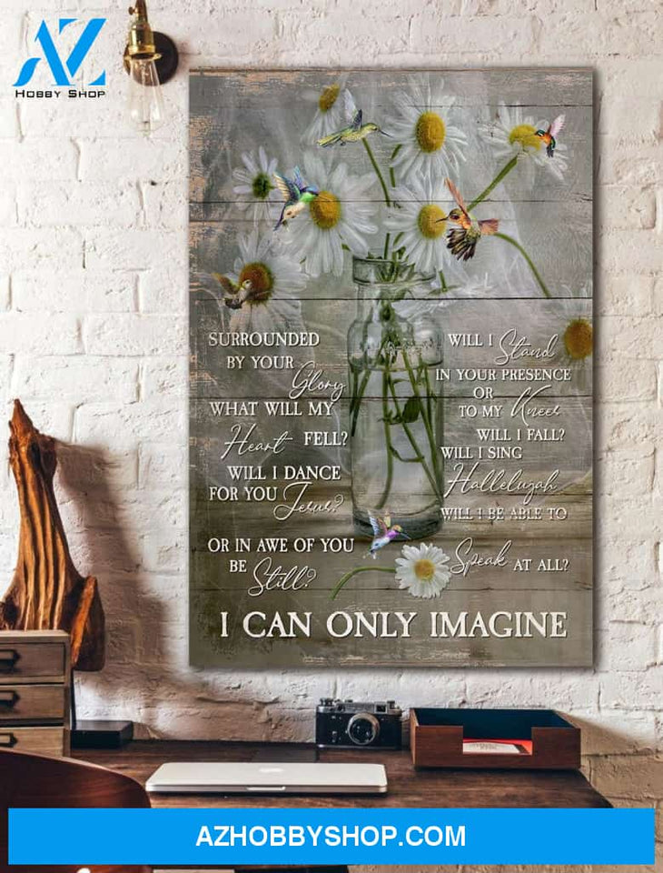 Portrait God Canvas - Bible Verse Wall Art - Jesus - Daisy and hummingbird Canvas