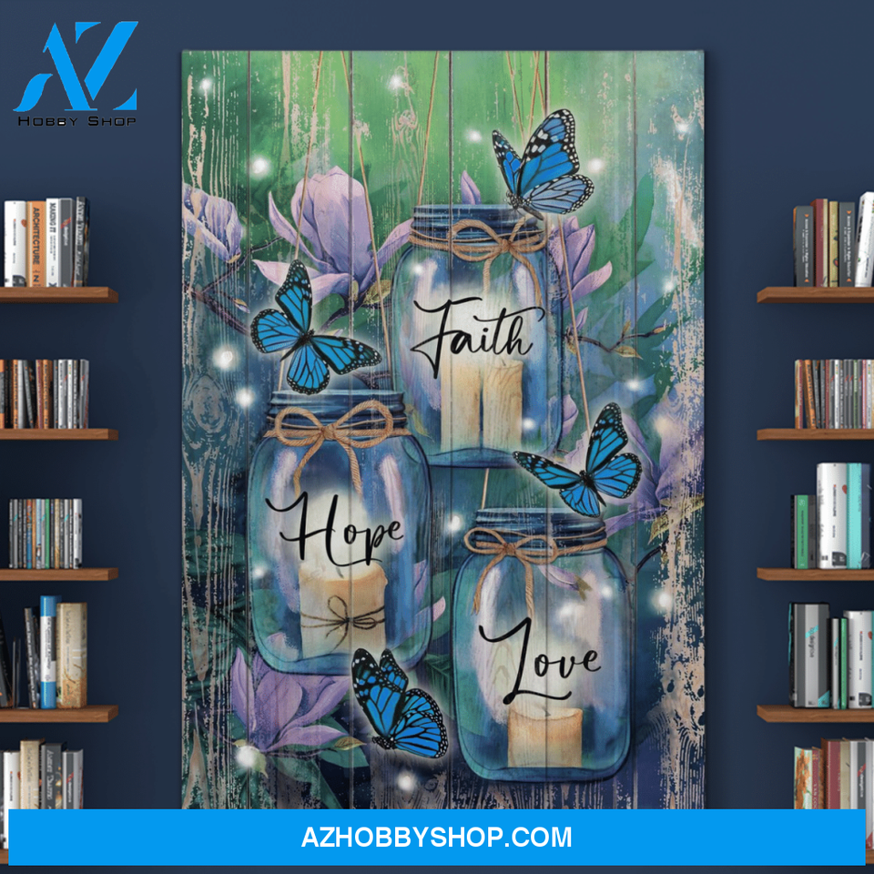 Portrait God Canvas - Bible Verse Wall Art - Jesus - Faith hope love Canvas