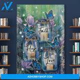 Portrait God Canvas - Bible Verse Wall Art - Jesus - Faith hope love Canvas