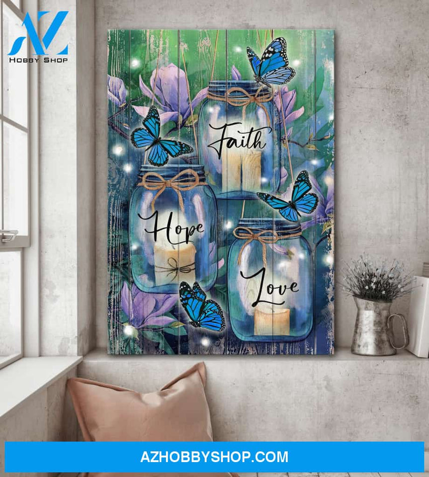 Portrait God Canvas - Bible Verse Wall Art - Jesus - Faith hope love Canvas