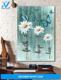 Portrait God Canvas - Bible Verse Wall Art - Jesus - Faith Love Hope Daisy Canvas