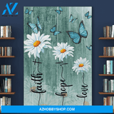 Portrait God Canvas - Bible Verse Wall Art - Jesus - Faith Love Hope Daisy Canvas
