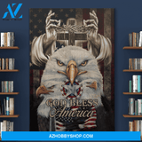 Portrait God Canvas - Bible Verse Wall Art - Jesus - God bless our America Canvas