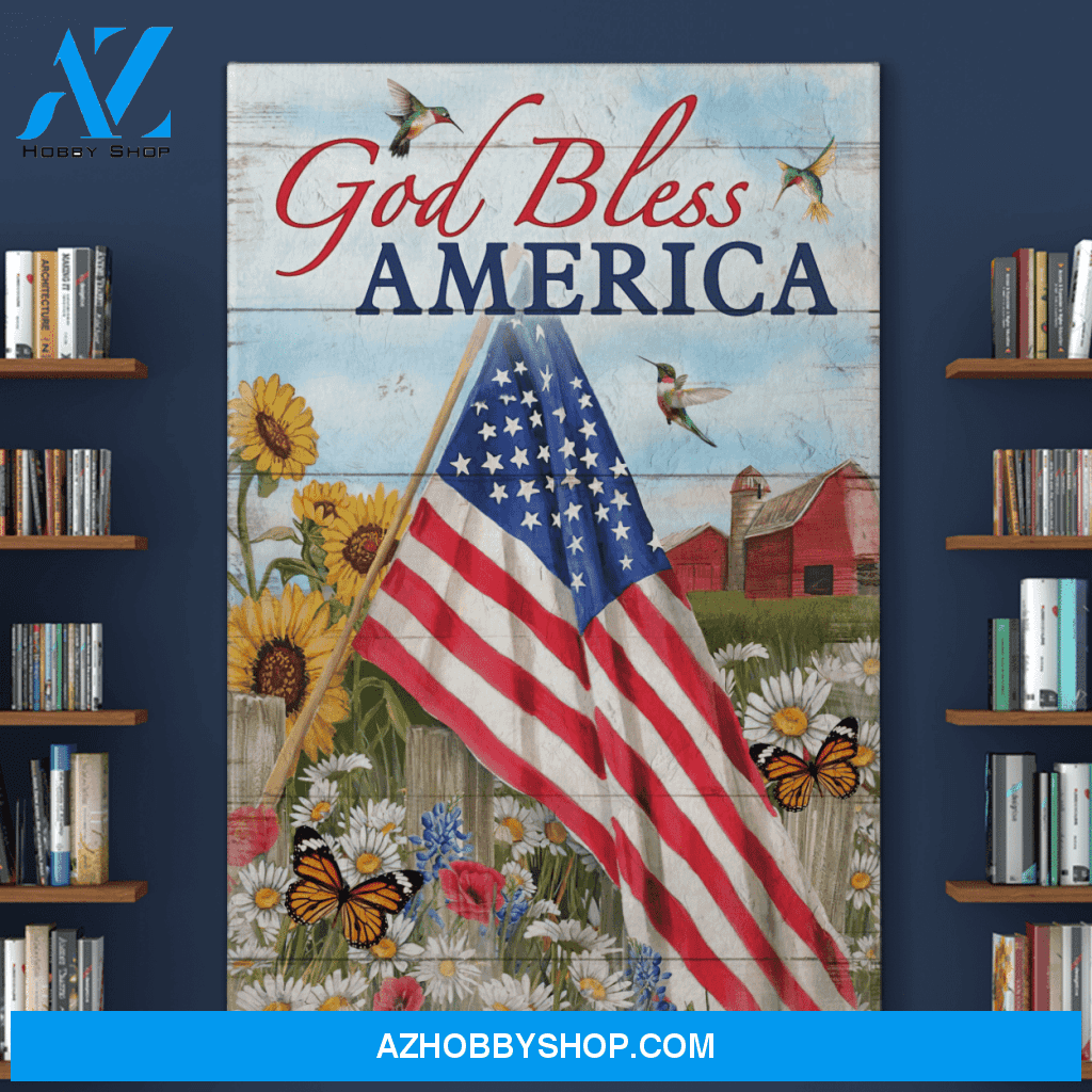 Portrait God Canvas - Bible Verse Wall Art - Jesus - God blessed America 5 Canvas