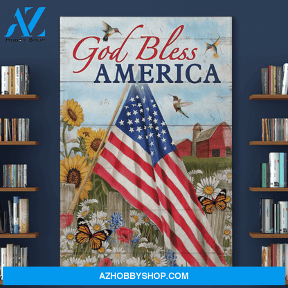 Portrait God Canvas - Bible Verse Wall Art - Jesus - God blessed America 5 Canvas