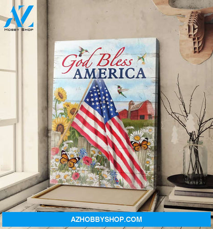 Portrait God Canvas - Bible Verse Wall Art - Jesus - God blessed America 5 Canvas