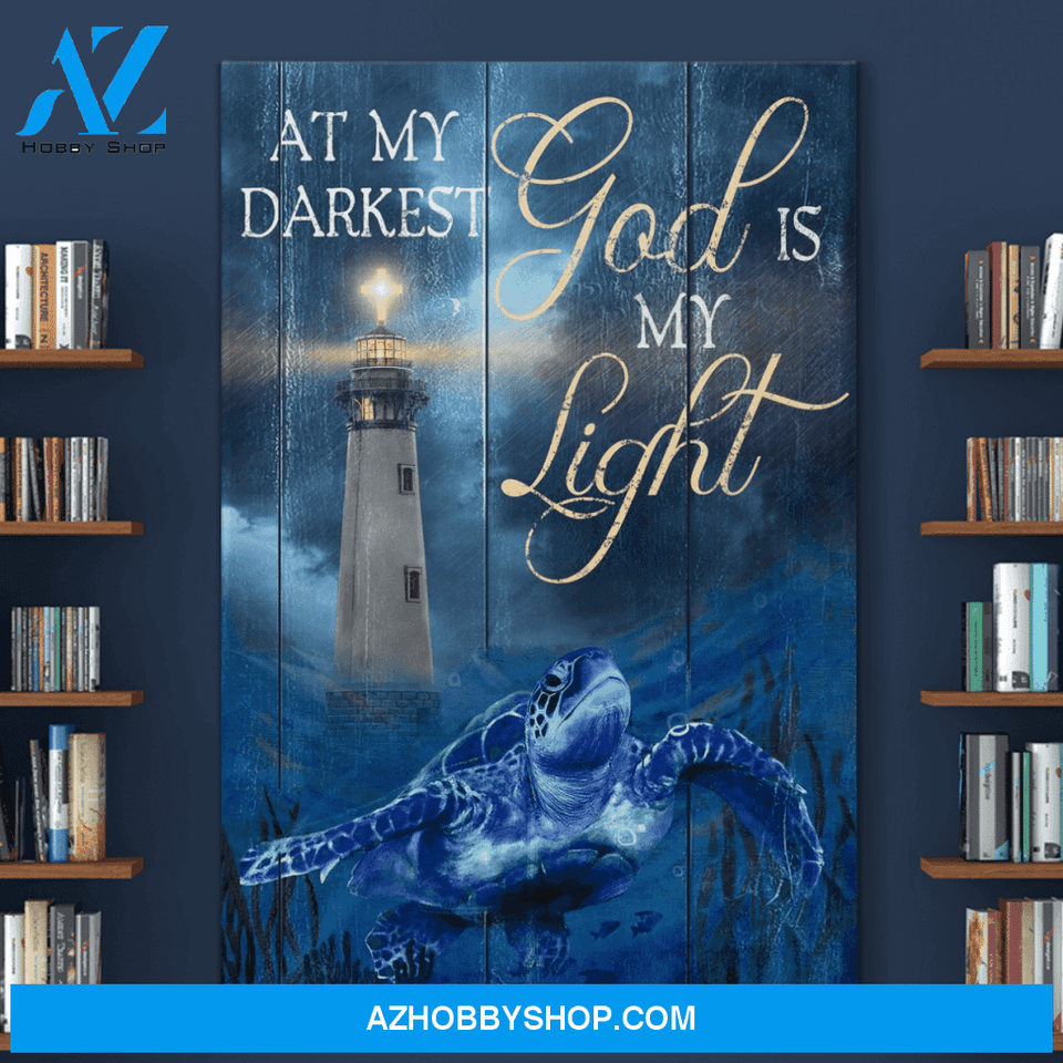 Portrait God Canvas - Bible Verse Wall Art - Jesus - God is my light at my darkest hour Canvas