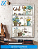 Portrait God Canvas - Bible Verse Wall Art - Jesus - God says you are 7 Canvas
