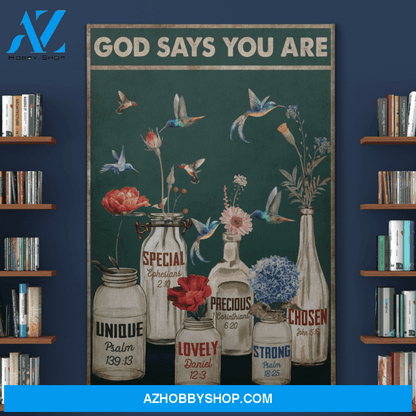Portrait God Canvas - Bible Verse Wall Art - Jesus - God says you are beautiful Canvas