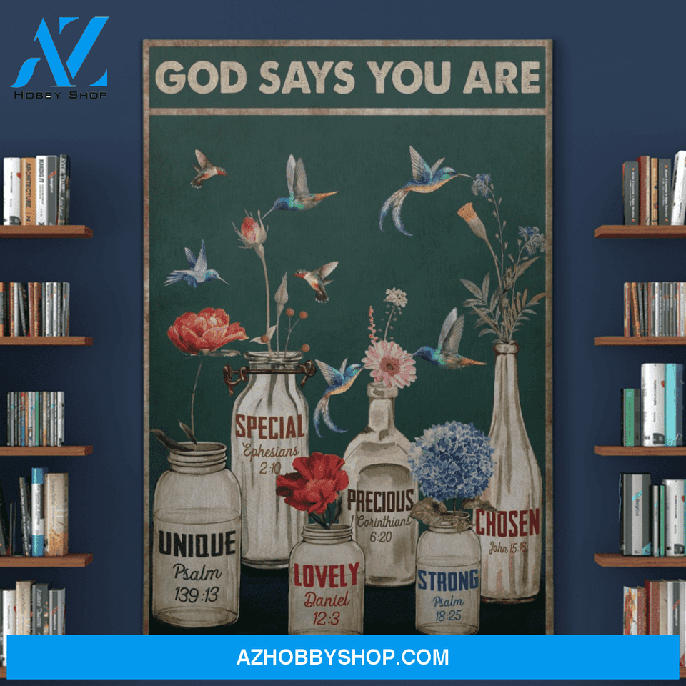 Portrait God Canvas - Bible Verse Wall Art - Jesus - God says you are beautiful Canvas