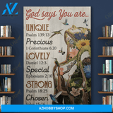 Portrait God Canvas - Bible Verse Wall Art - Jesus - God says you are chosen Canvas