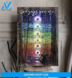 Portrait God Canvas - Bible Verse Wall Art - Jesus - God says you are Colorful Canvas