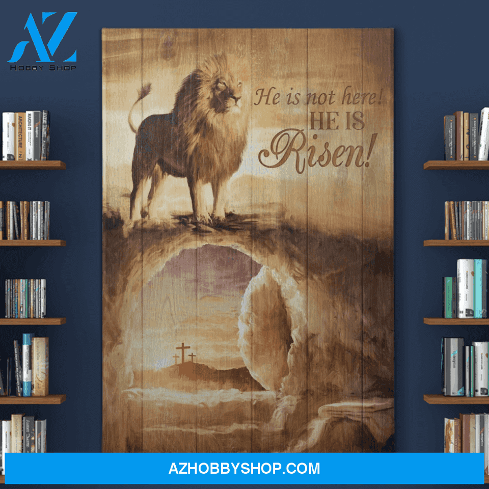 Portrait God Canvas - Bible Verse Wall Art - Jesus - He is not here he is risen Canvas
