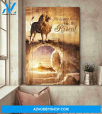 Portrait God Canvas - Bible Verse Wall Art - Jesus - He is not here he is risen Canvas