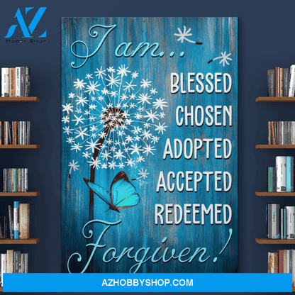 Portrait God Canvas - Bible Verse Wall Art - Jesus - I am Forgiven Canvas