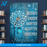 Portrait God Canvas - Bible Verse Wall Art - Jesus - I am Forgiven Canvas