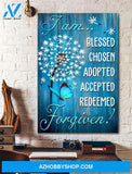 Portrait God Canvas - Bible Verse Wall Art - Jesus - I am Forgiven Canvas