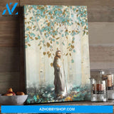 Portrait God Canvas - Bible Verse Wall Art - Jesus in heavens forest Canvas