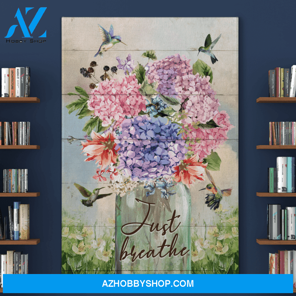 Portrait God Canvas - Bible Verse Wall Art - Jesus - Just breath - Today I choose joy Canvas