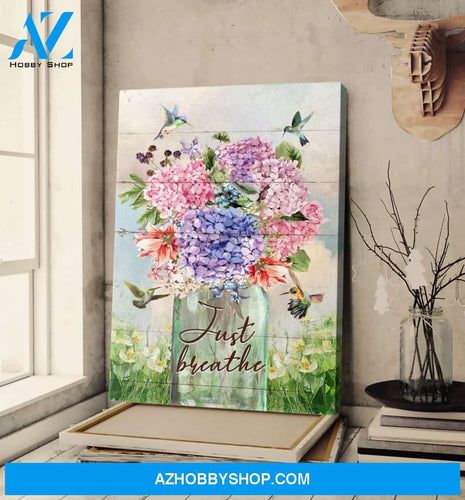 Portrait God Canvas - Bible Verse Wall Art - Jesus - Just breath - Today I choose joy Canvas