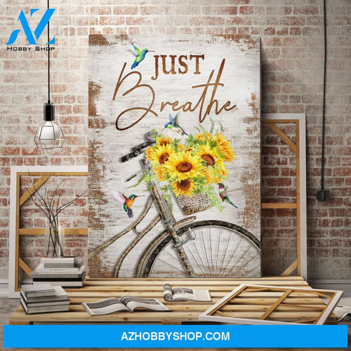 Portrait God Canvas - Bible Verse Wall Art - Jesus- Just breathe 3 Canvas