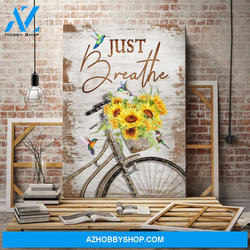 Portrait God Canvas - Bible Verse Wall Art - Jesus- Just breathe 3 Canvas