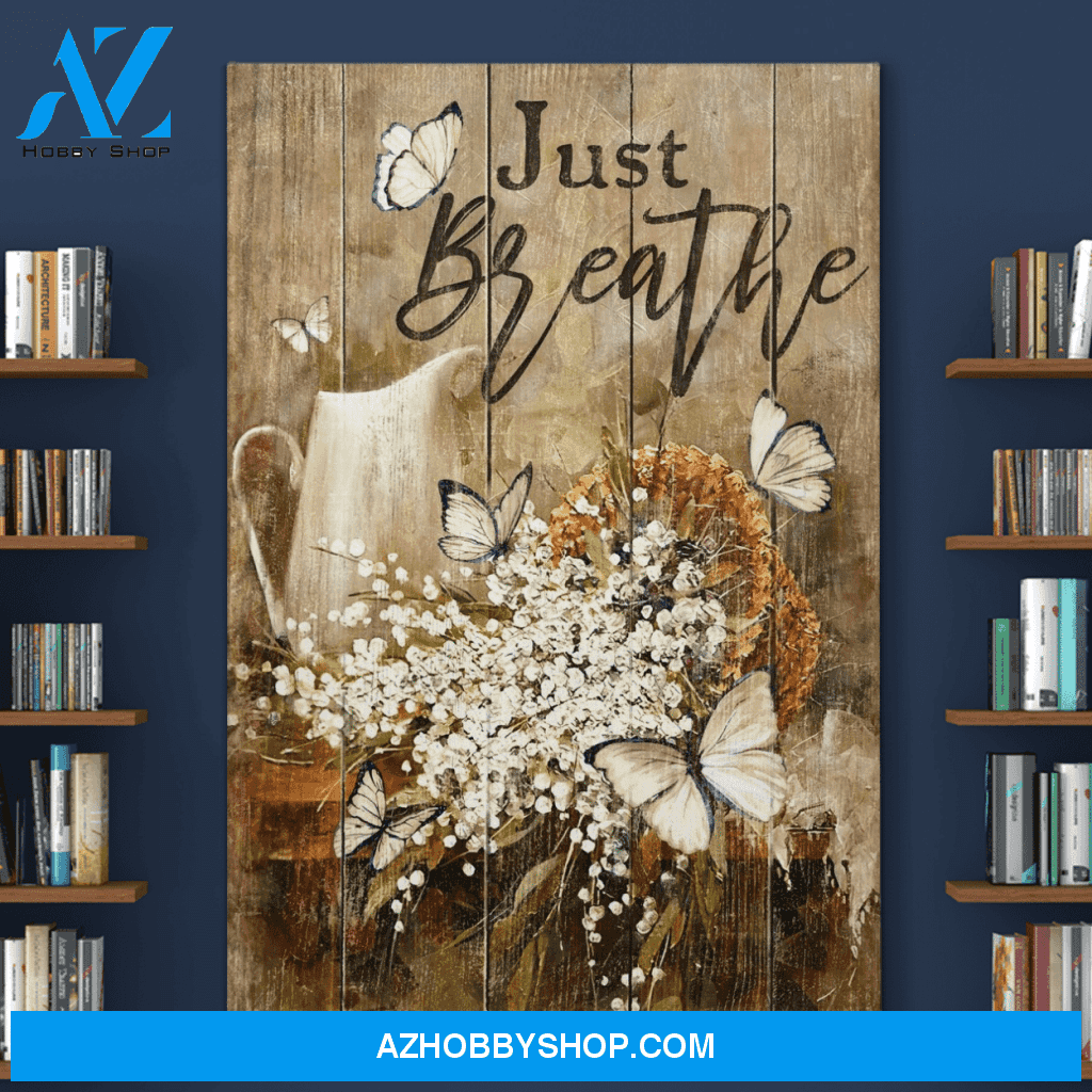 Portrait God Canvas - Bible Verse Wall Art - Jesus - Just breathe 8 Canvas