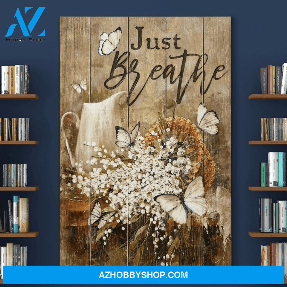 Portrait God Canvas - Bible Verse Wall Art - Jesus - Just breathe 8 Canvas