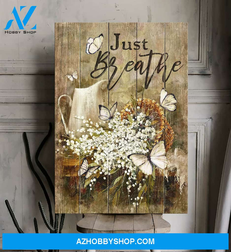 Portrait God Canvas - Bible Verse Wall Art - Jesus - Just breathe 8 Canvas
