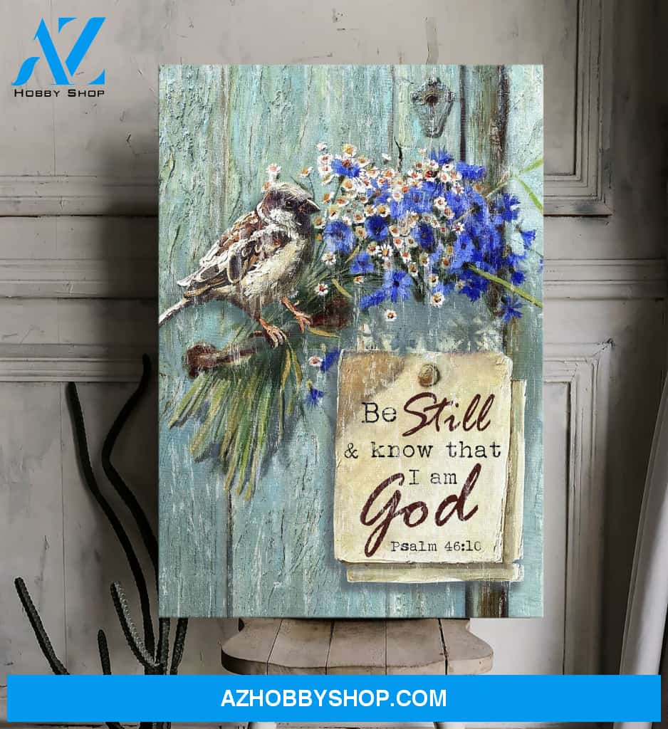 Portrait God Canvas - Bible Verse Wall Art - Jesus - Know that I am God 1 Canvas