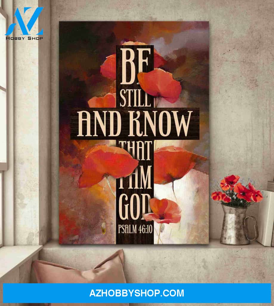Portrait God Canvas - Bible Verse Wall Art - Jesus - Know that I am God Canvas