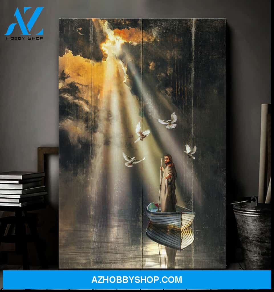 Portrait God Canvas - Bible Verse Wall Art - Jesus - Light in the darkness Canvas