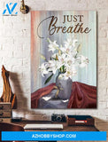 Portrait God Canvas - Bible Verse Wall Art - Jesus - Lilies vase Canvas