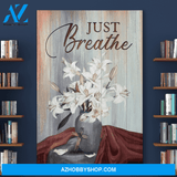 Portrait God Canvas - Bible Verse Wall Art - Jesus - Lilies vase Canvas