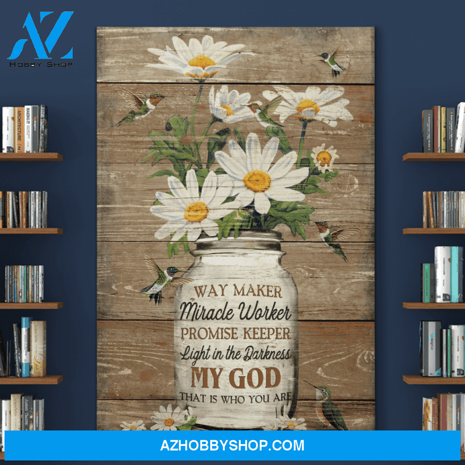 Portrait God Canvas - Bible Verse Wall Art - Jesus - My God - My way maker Canvas