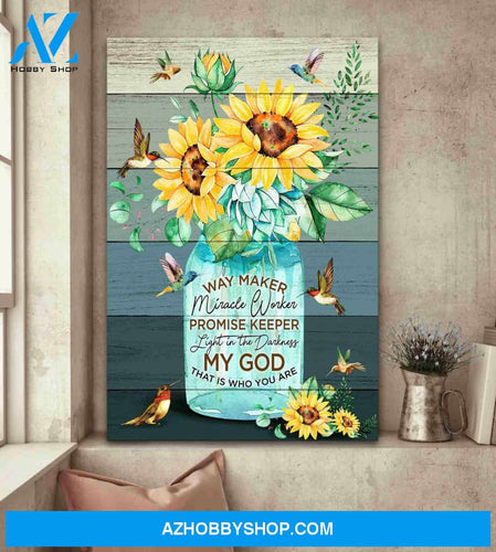 Portrait God Canvas - Bible Verse Wall Art - Jesus - My miracle worker my way maker Canvas