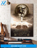 Portrait God Canvas - Bible Verse Wall Art - Jesus - never give up hope and trust in Him Canvas