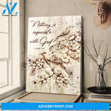 Portrait God Canvas - Bible Verse Wall Art - Jesus - Nothing is impossible with Him Canvas