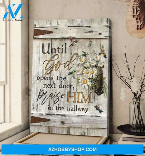 Portrait God Canvas - Bible Verse Wall Art - Jesus - Praise him in the hallway Canvas