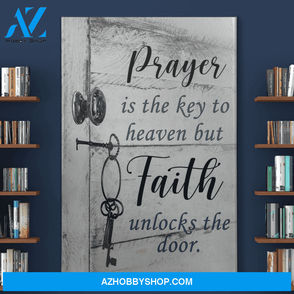 Portrait God Canvas - Bible Verse Wall Art - Jesus - Pray is the key to heaven Canvas