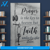Portrait God Canvas - Bible Verse Wall Art - Jesus - Pray is the key to heaven Canvas