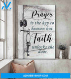 Portrait God Canvas - Bible Verse Wall Art - Jesus - Pray is the key to heaven Canvas