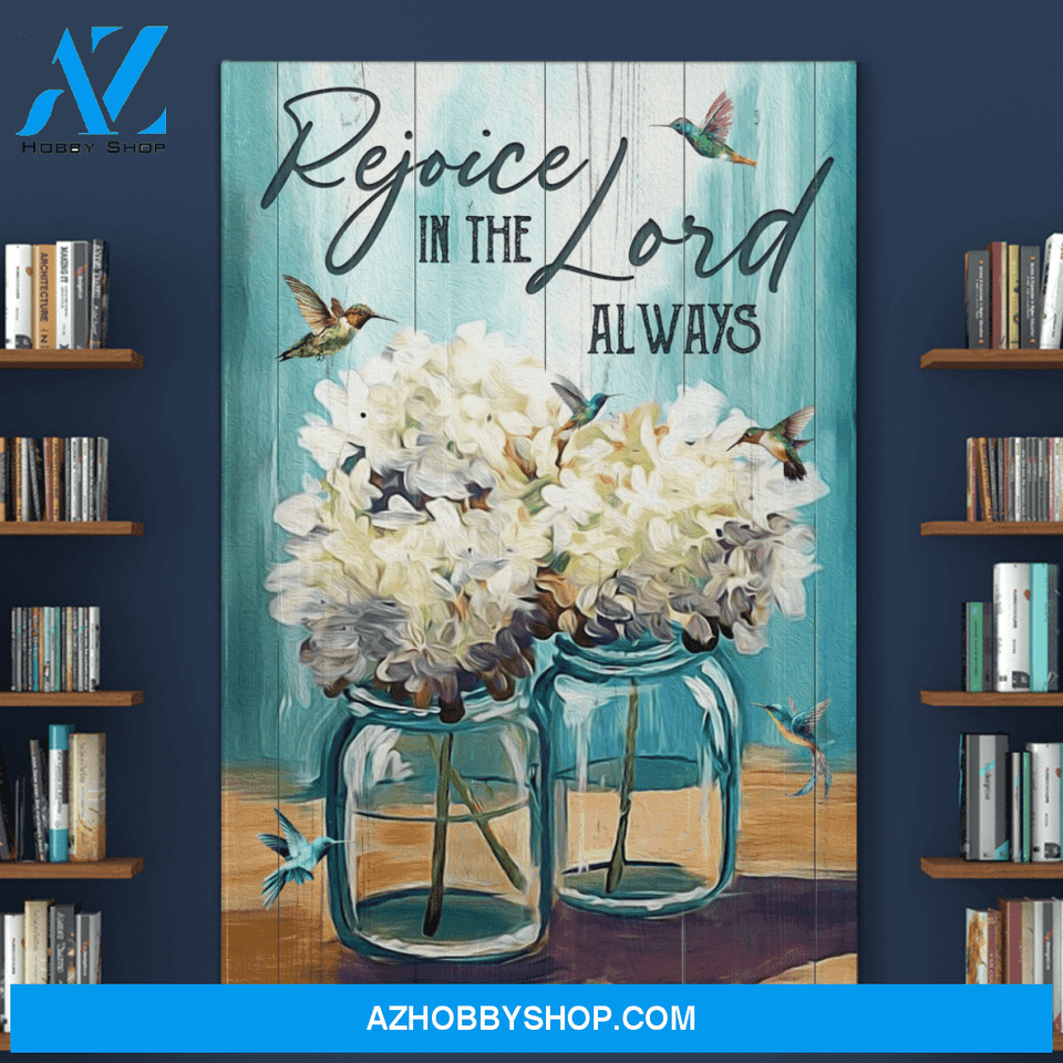 Portrait God Canvas - Bible Verse Wall Art - Jesus - Rejoice in the Lord always Canvas
