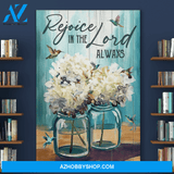 Portrait God Canvas - Bible Verse Wall Art - Jesus - Rejoice in the Lord always Canvas