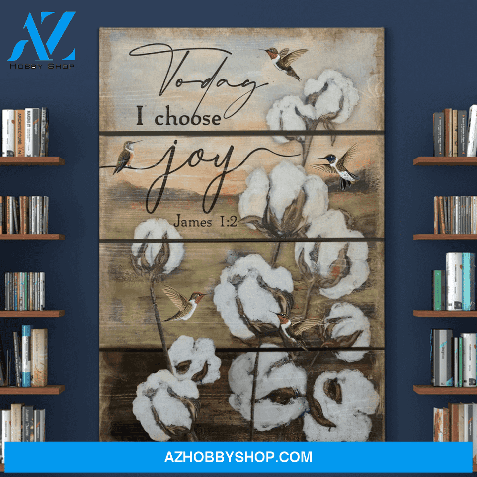 Portrait God Canvas - Bible Verse Wall Art - Jesus - Today I choose joy 1 Canvas