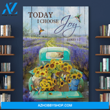 Portrait God Canvas - Bible Verse Wall Art - Jesus - Today I choose Joy 2 Canvas
