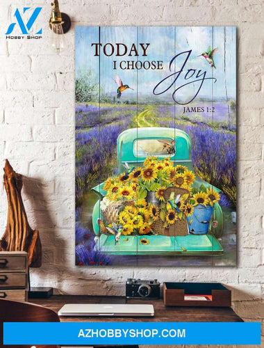 Portrait God Canvas - Bible Verse Wall Art - Jesus - Today I choose Joy 2 Canvas