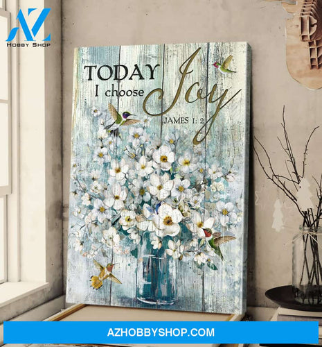 Portrait God Canvas - Bible Verse Wall Art - Jesus - Today I choose joy 5 Canvas
