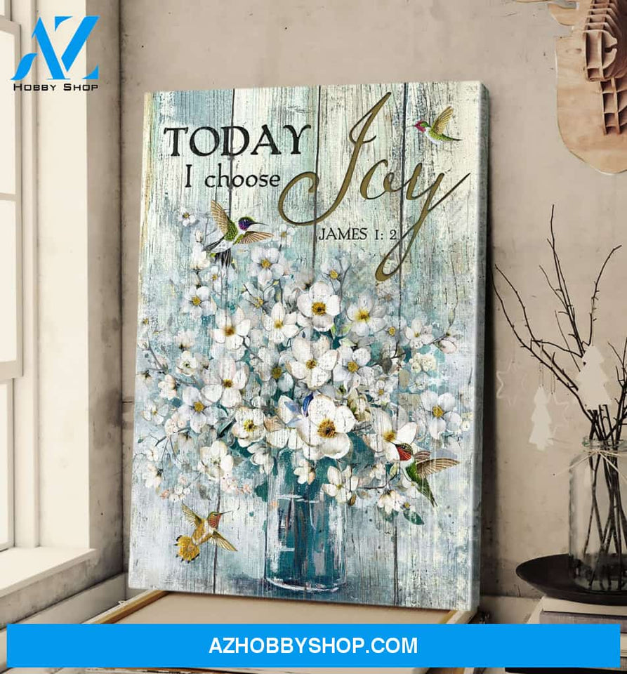 Portrait God Canvas - Bible Verse Wall Art - Jesus - Today I choose joy 5 Canvas