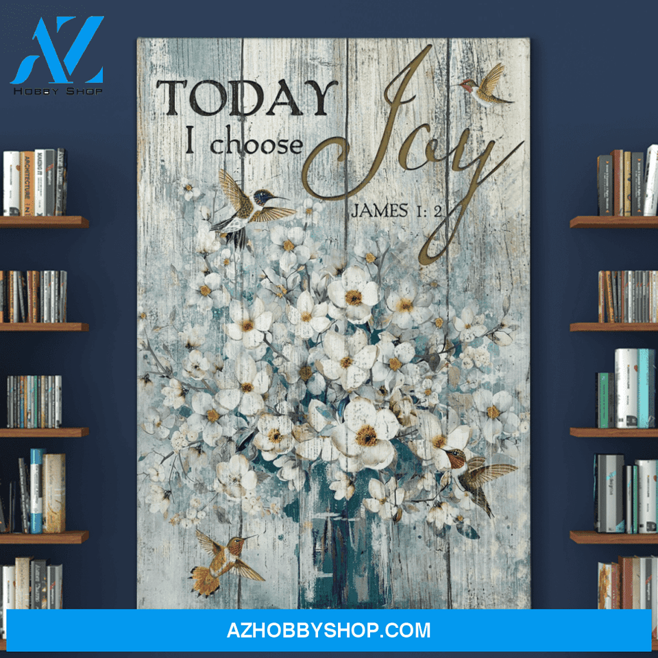 Portrait God Canvas - Bible Verse Wall Art - Jesus - Today I choose joy 5 Canvas